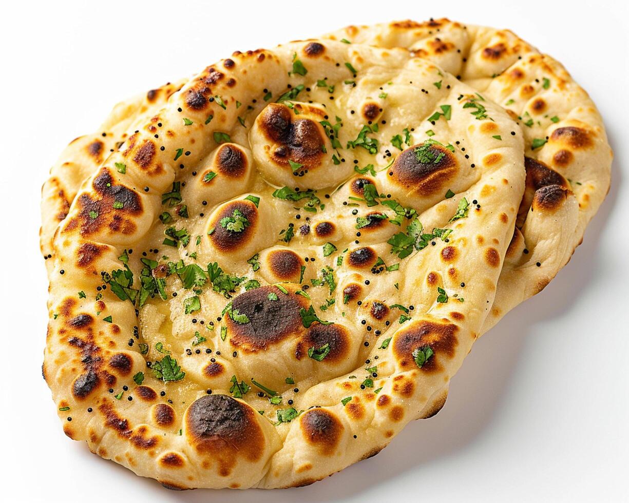 two flatbreads on a white surface photo