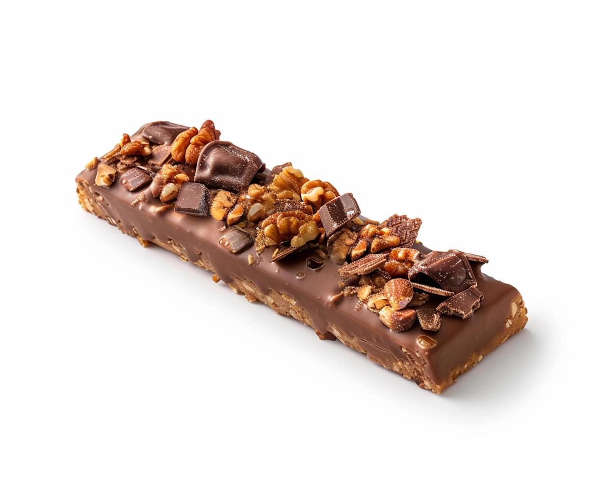 a chocolate bar with nuts and chocolate on top photo