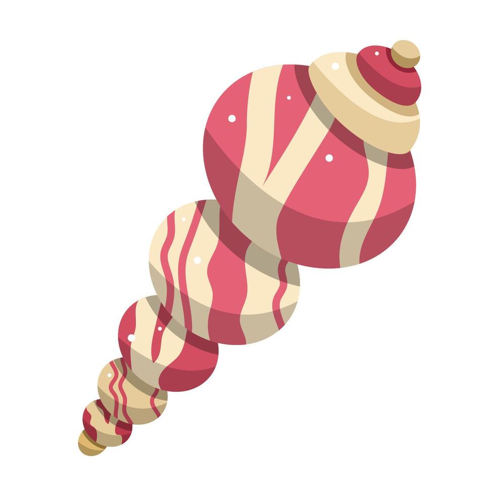 White pink seashell vector