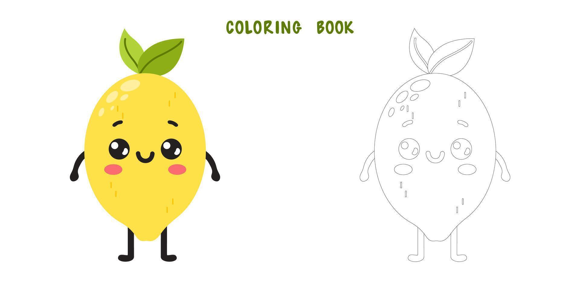 Coloring book of lemon vector