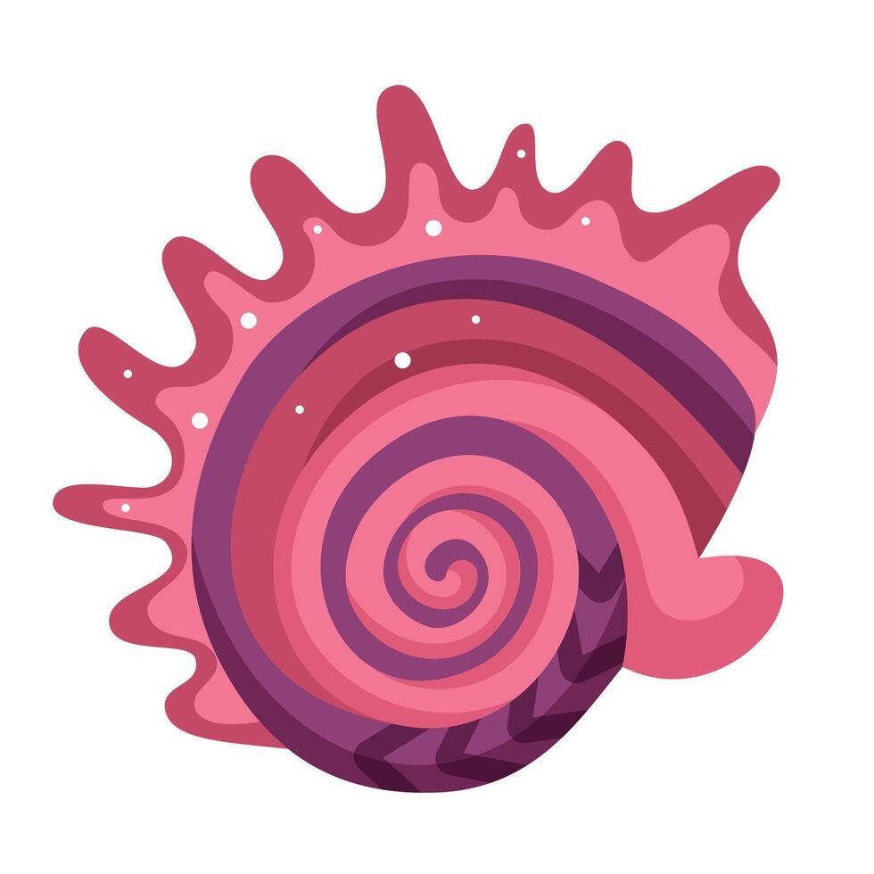Pink exotic seashell vector