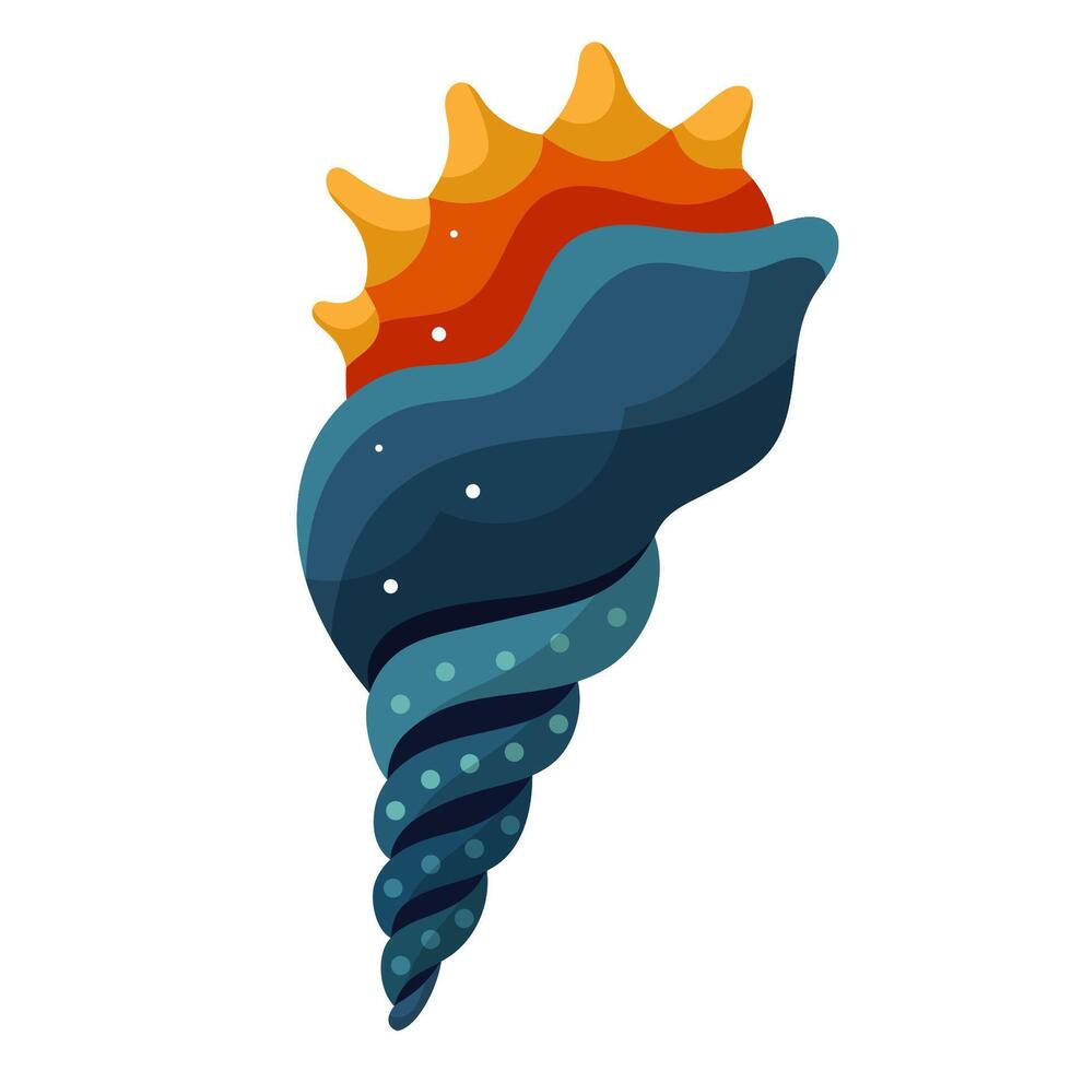 Blue unusual shell vector