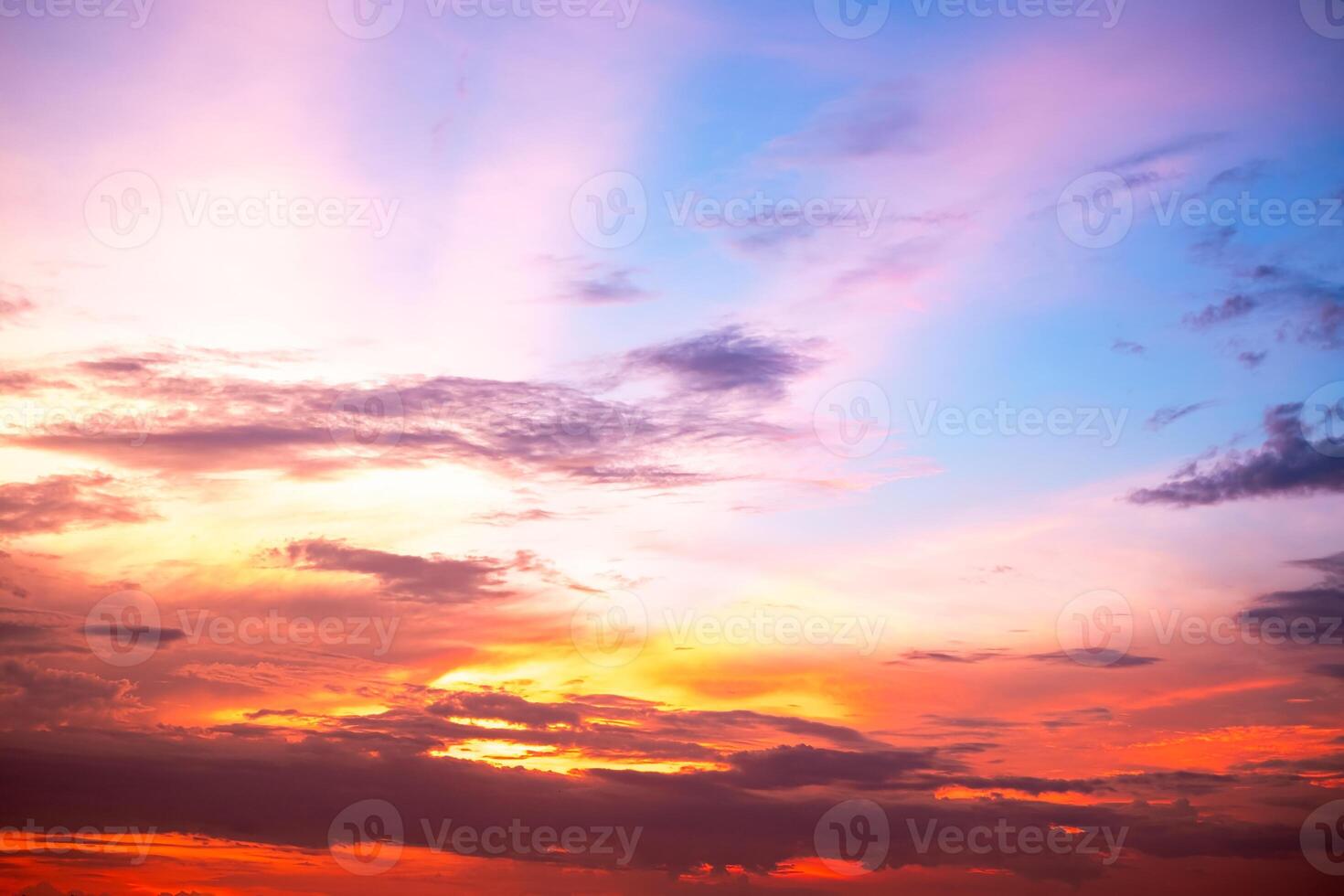 Beautiful , luxury soft gradient orange gold clouds and sunlight on the blue sky perfect for the background, take in everning,Twilight, Large size, high definition landscape photo