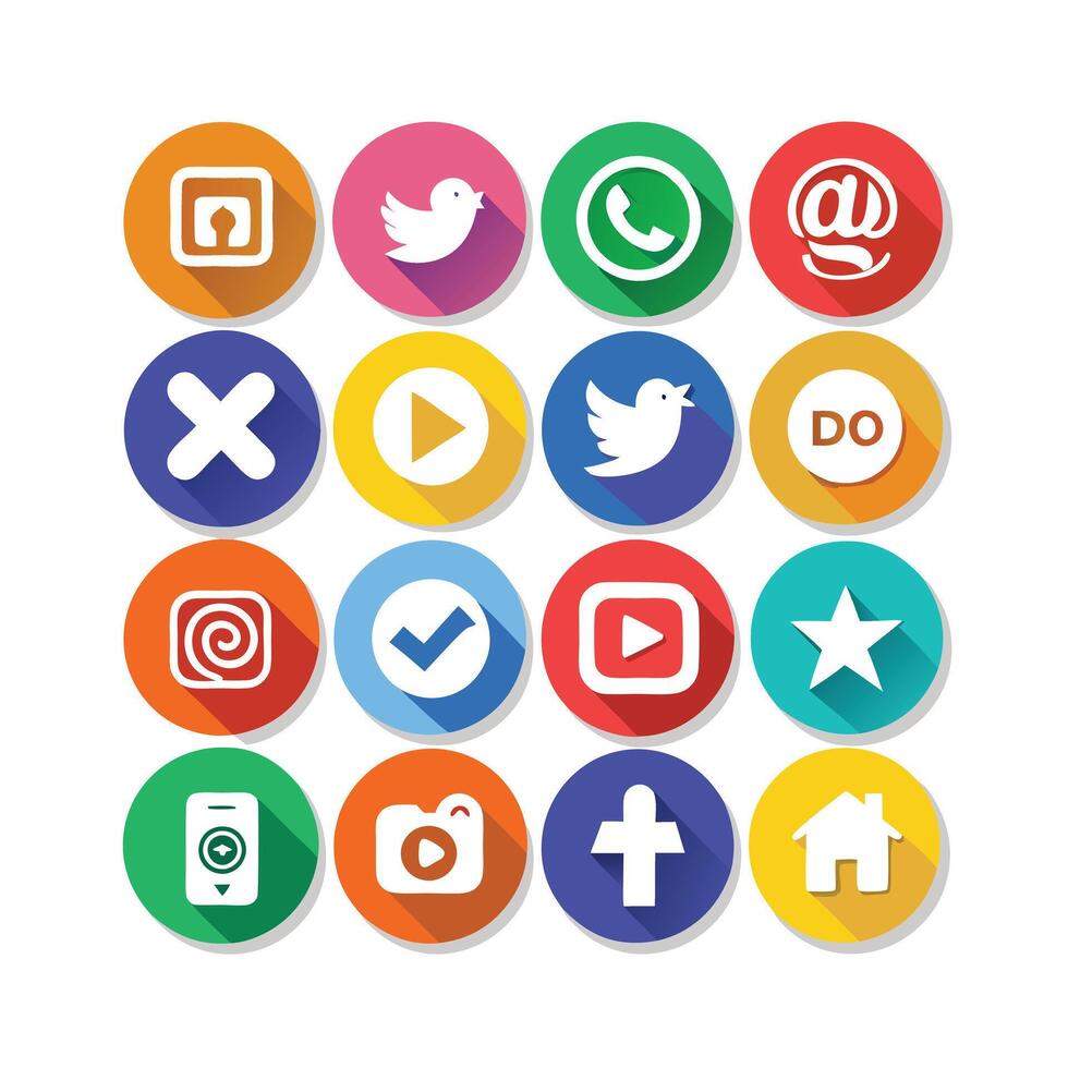 Social Media Icon Set Collection for Websites and Mobile Applications vector