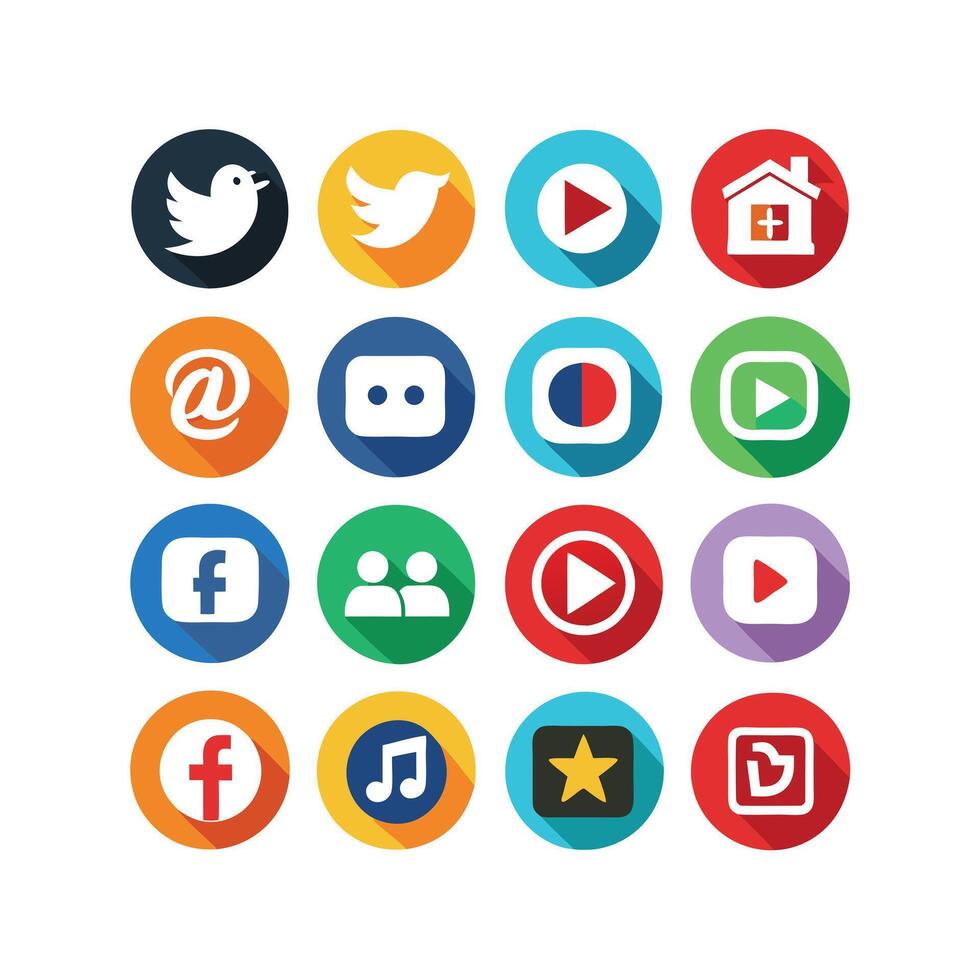 Social Media Icon Set Collection for Websites and Mobile Applications vector