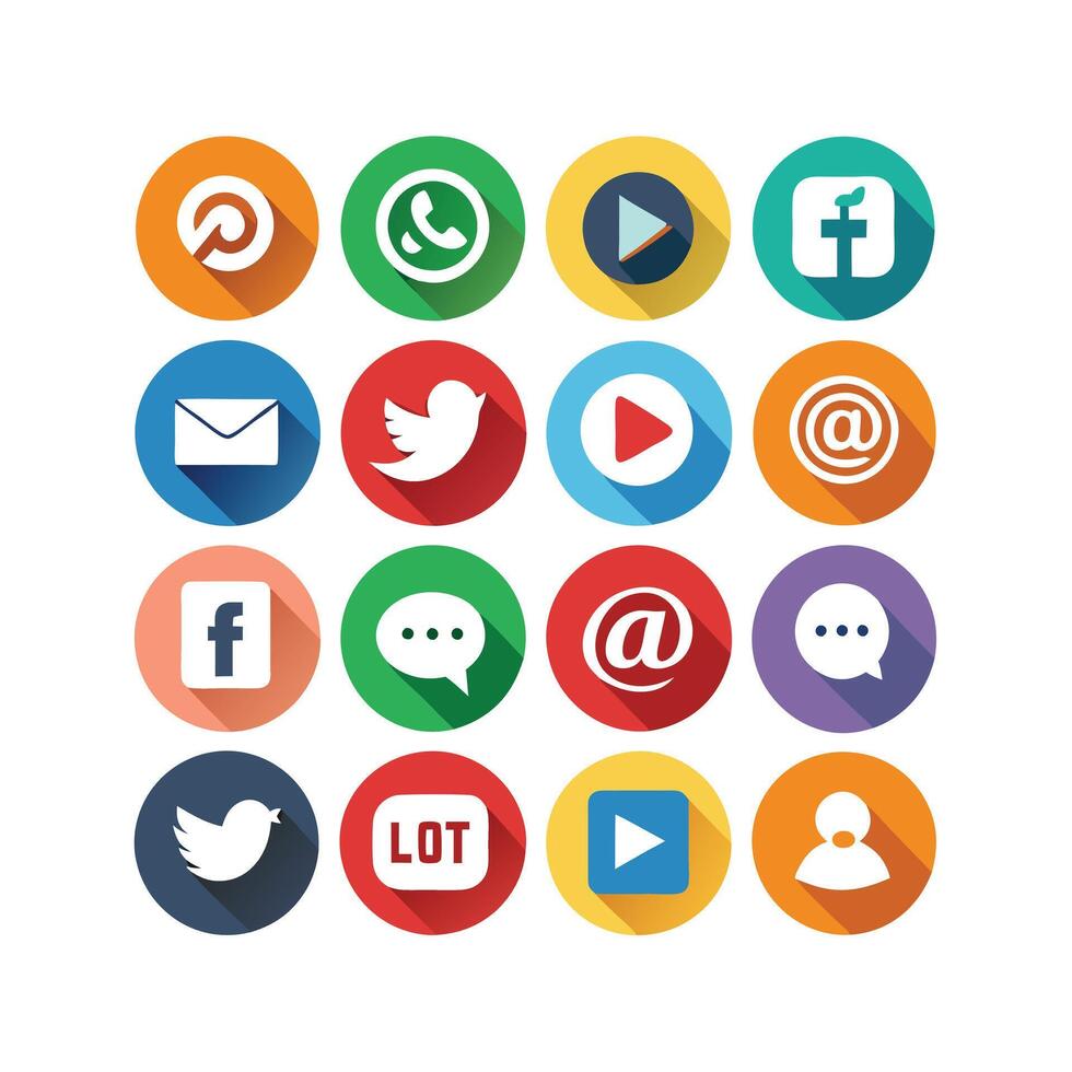 Social Media Icon Set Collection for Websites and Mobile Applications vector