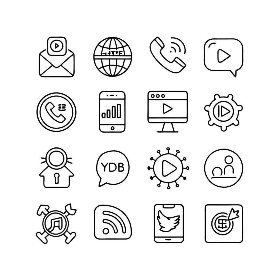 Social Media Icon Set Collection for Websites and Mobile Applications vector