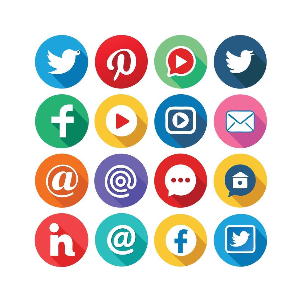 Social Media Icon Set Collection for Websites and Mobile Applications vector