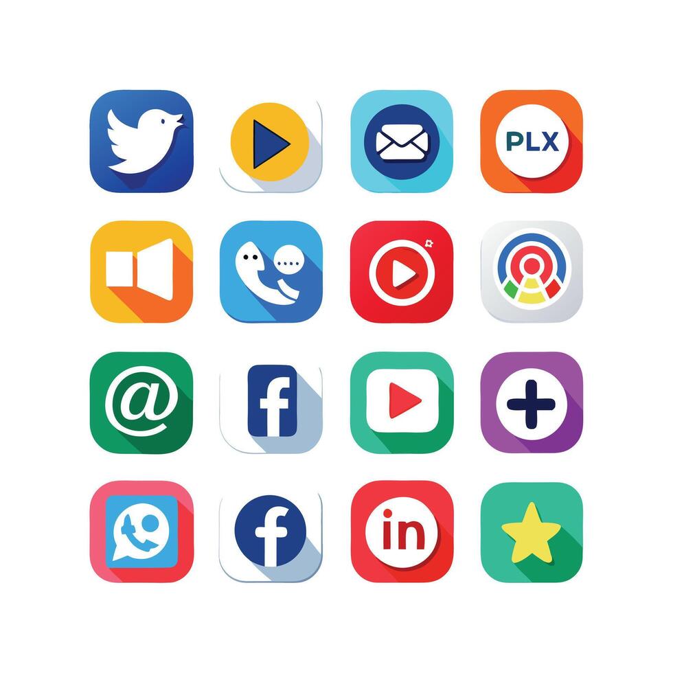 Social Media Icon Set Collection for Websites and Mobile Applications vector