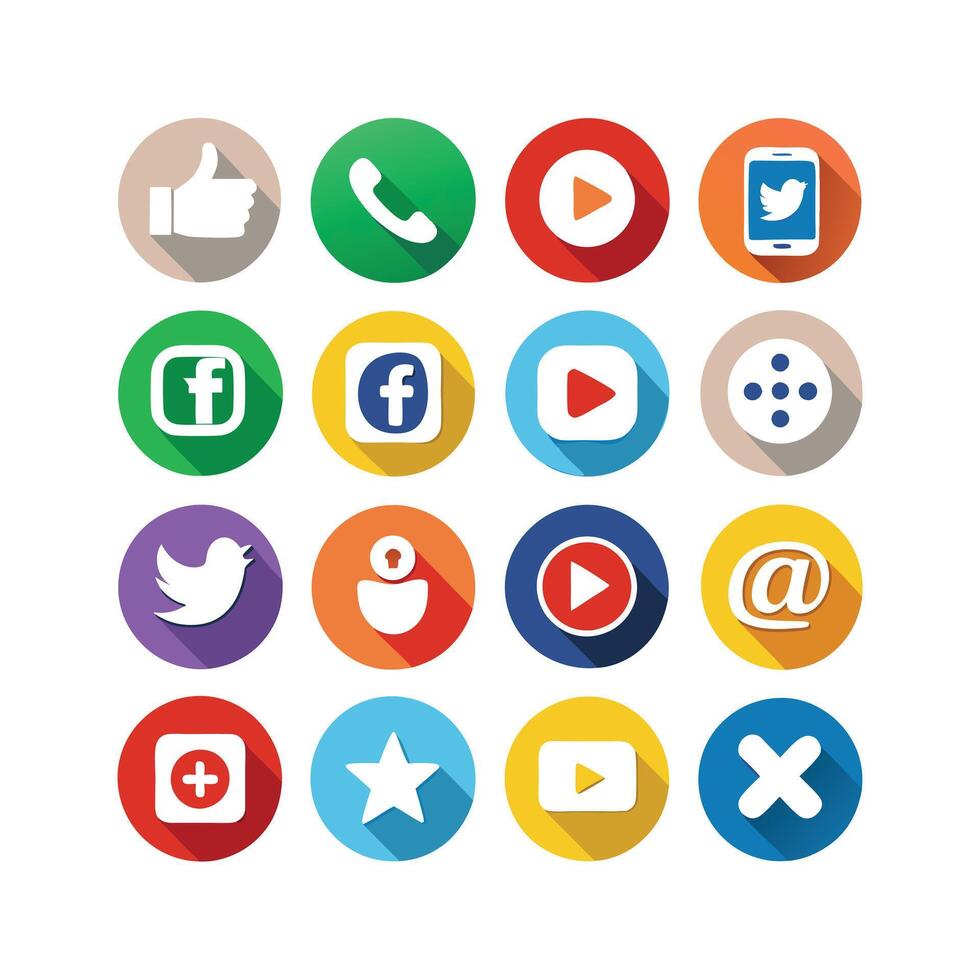 Social Media Icon Set Collection for Websites and Mobile Applications vector