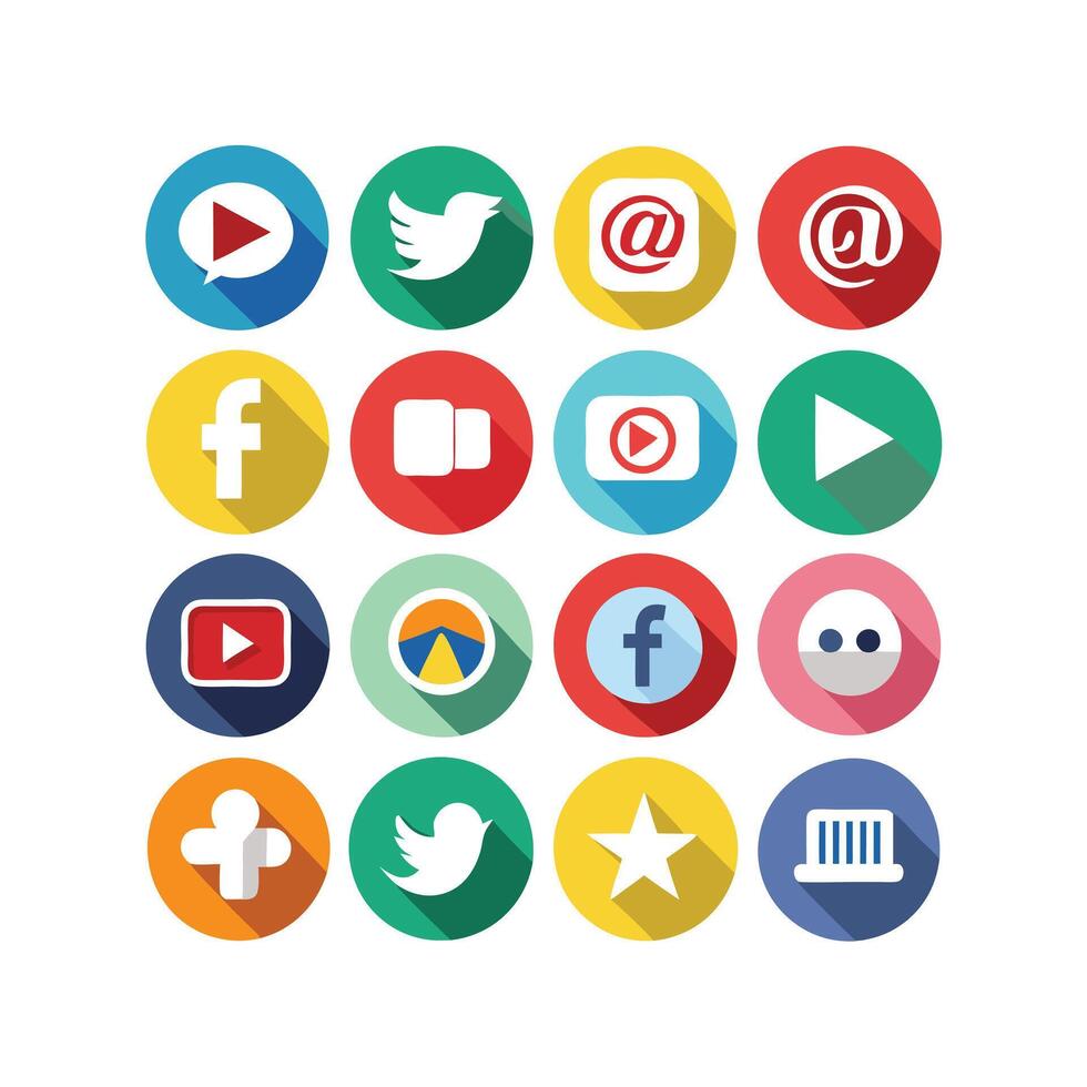 Social Media Icon Set Collection for Websites and Mobile Applications vector