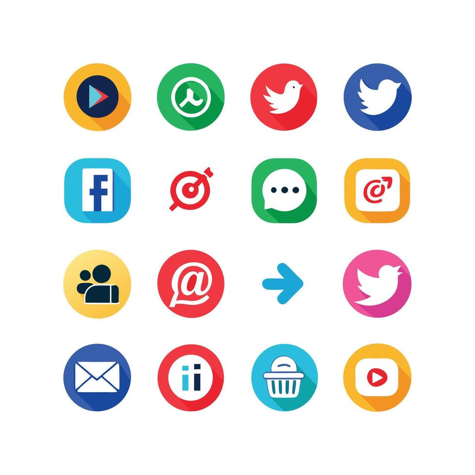 Social Media Icon Set Collection for Websites and Mobile Applications vector