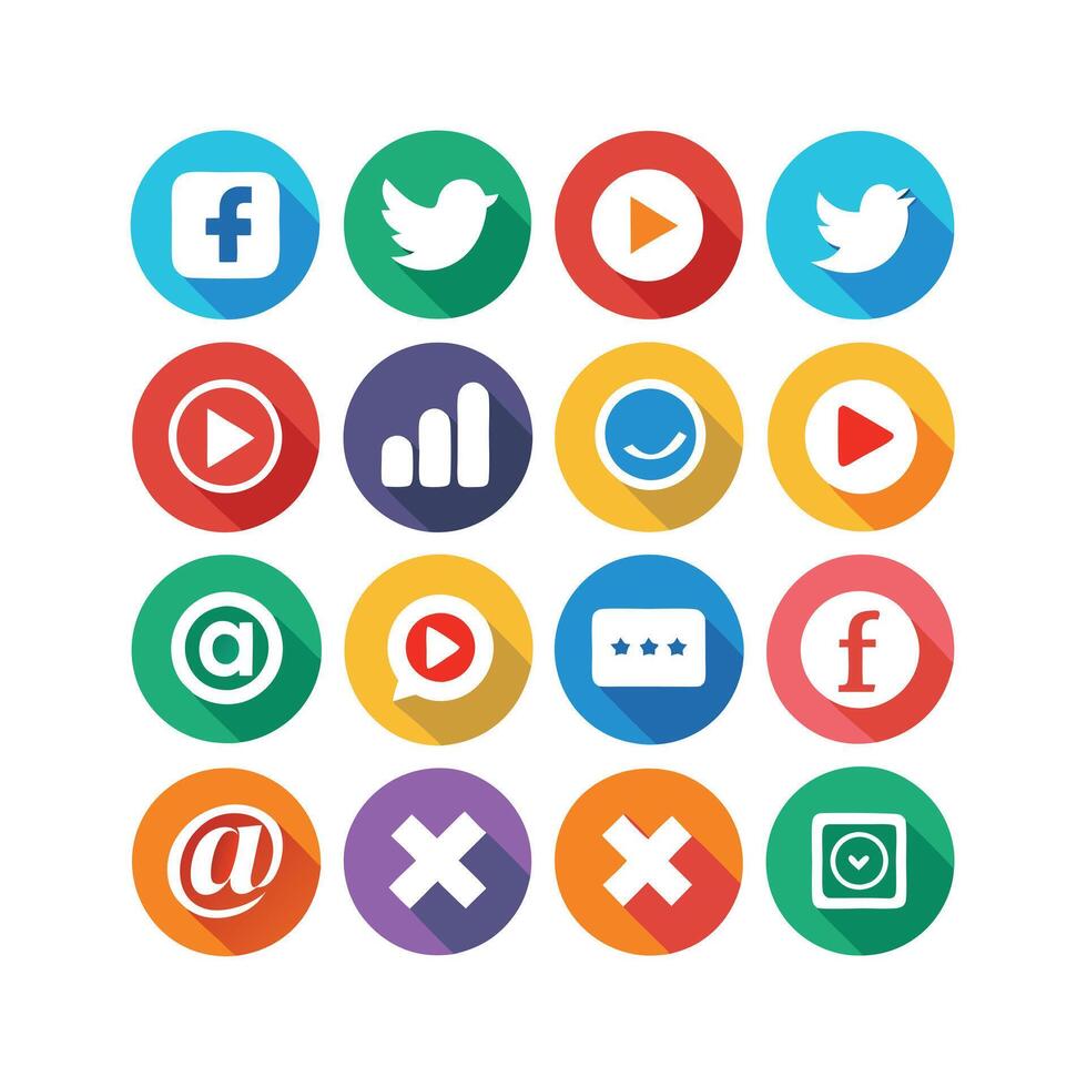 Social Media Icon Set Collection for Websites and Mobile Applications vector