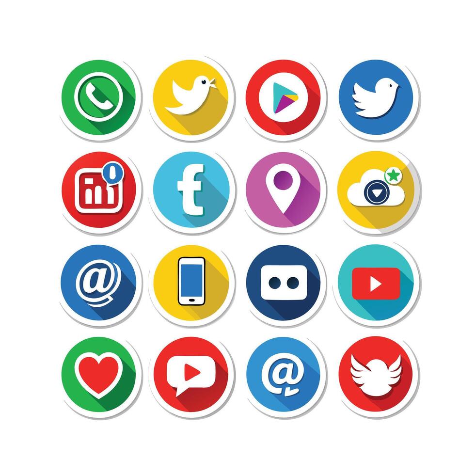 Social Media Icon Set Collection for Websites and Mobile Applications vector
