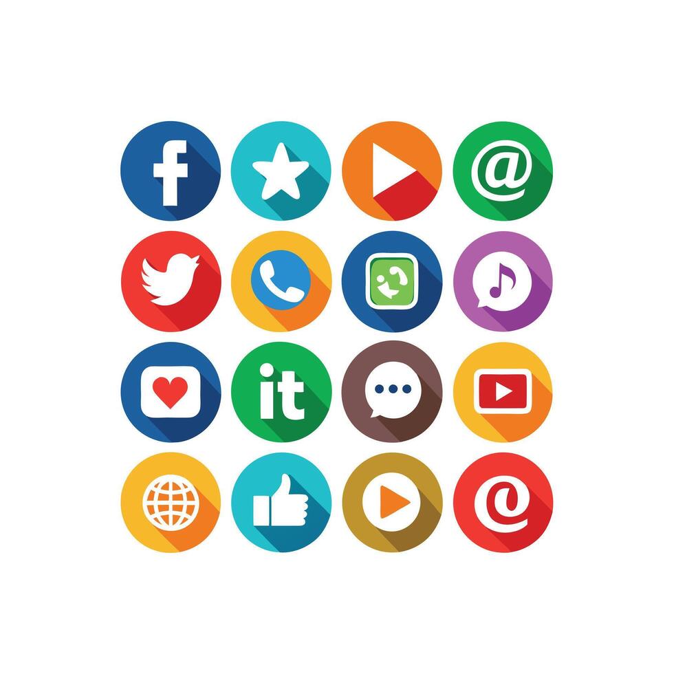Social Media Icon Set Collection for Websites and Mobile Applications vector