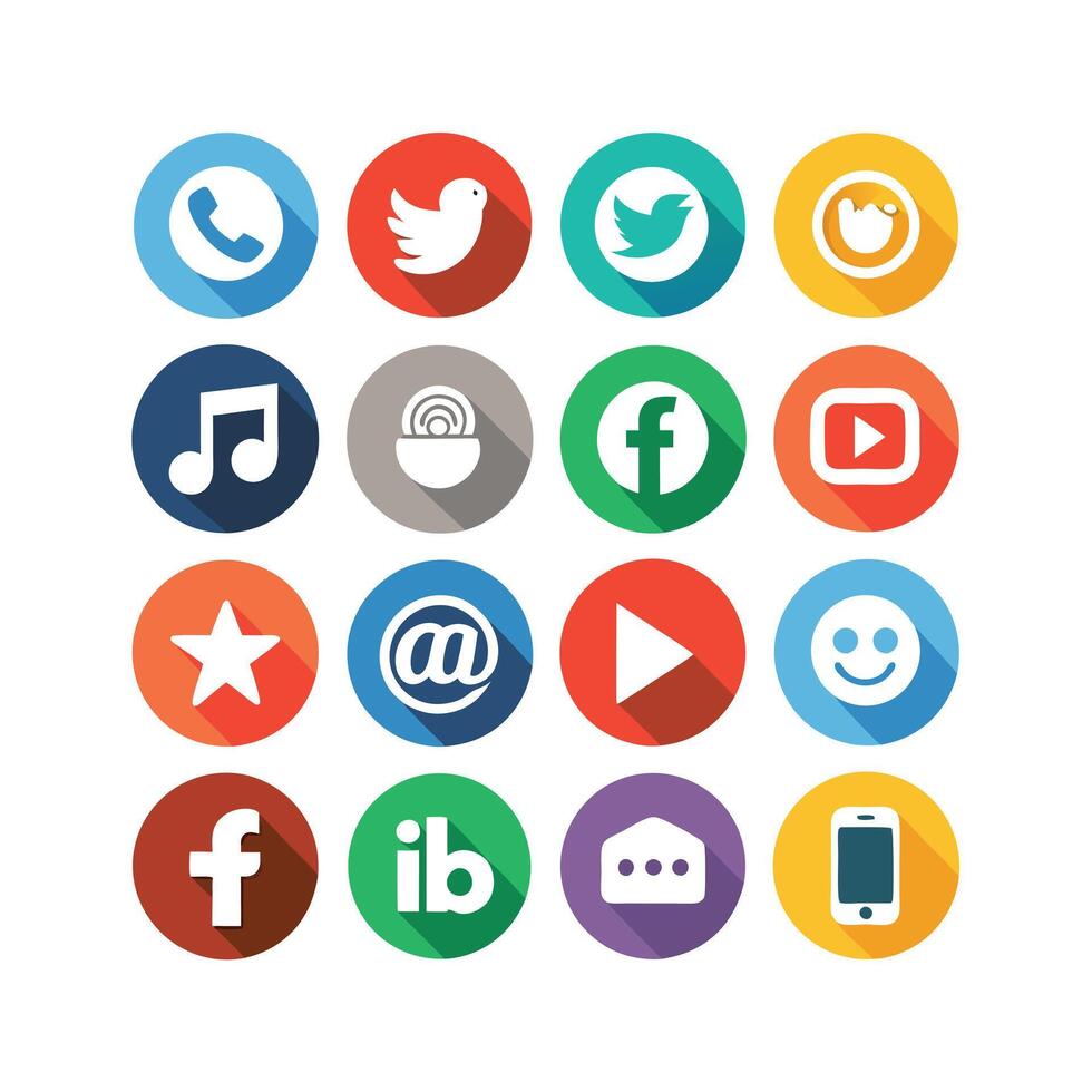 Social Media Icon Set Collection for Websites and Mobile Applications vector