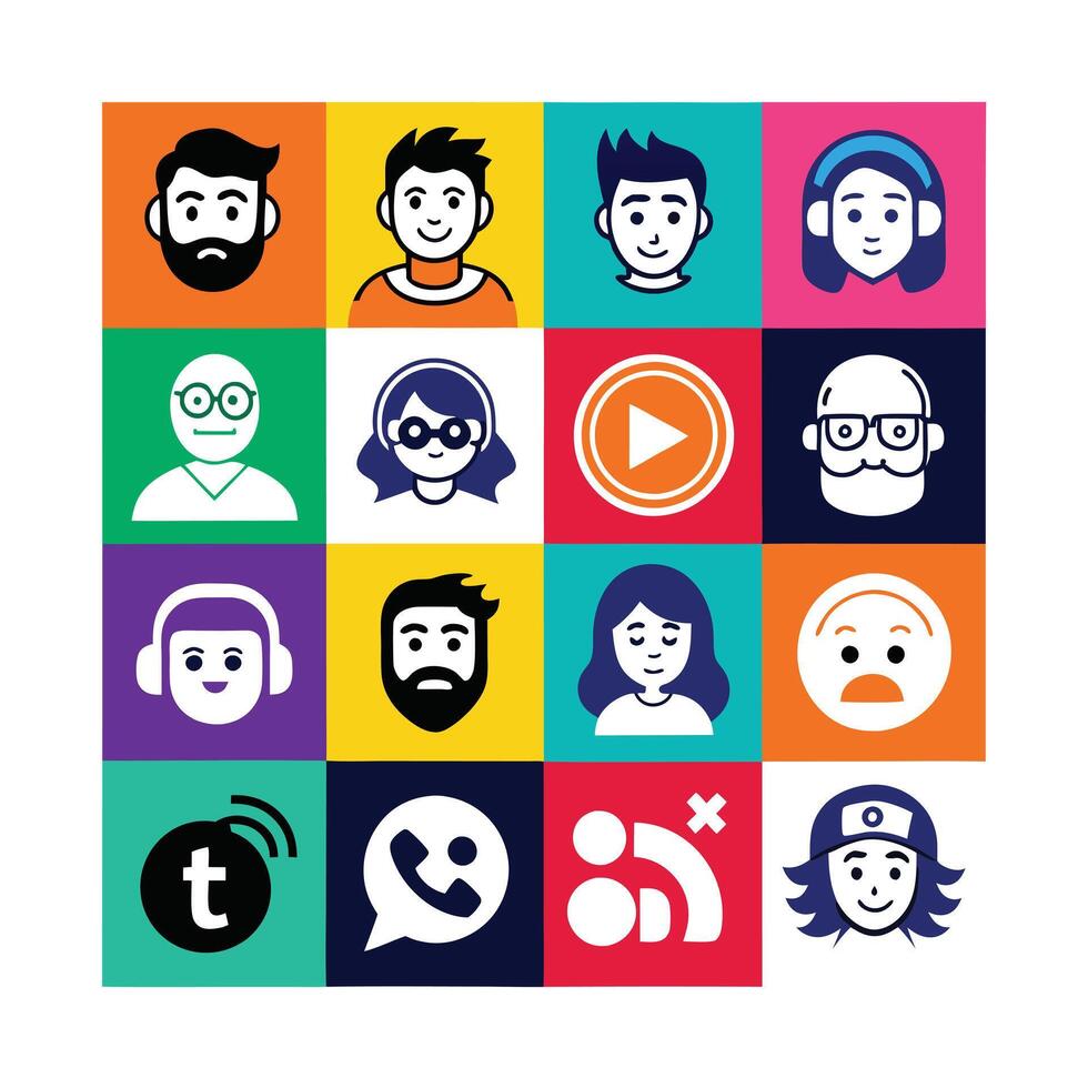 Social Media Icon Set Collection for Websites and Mobile Applications vector