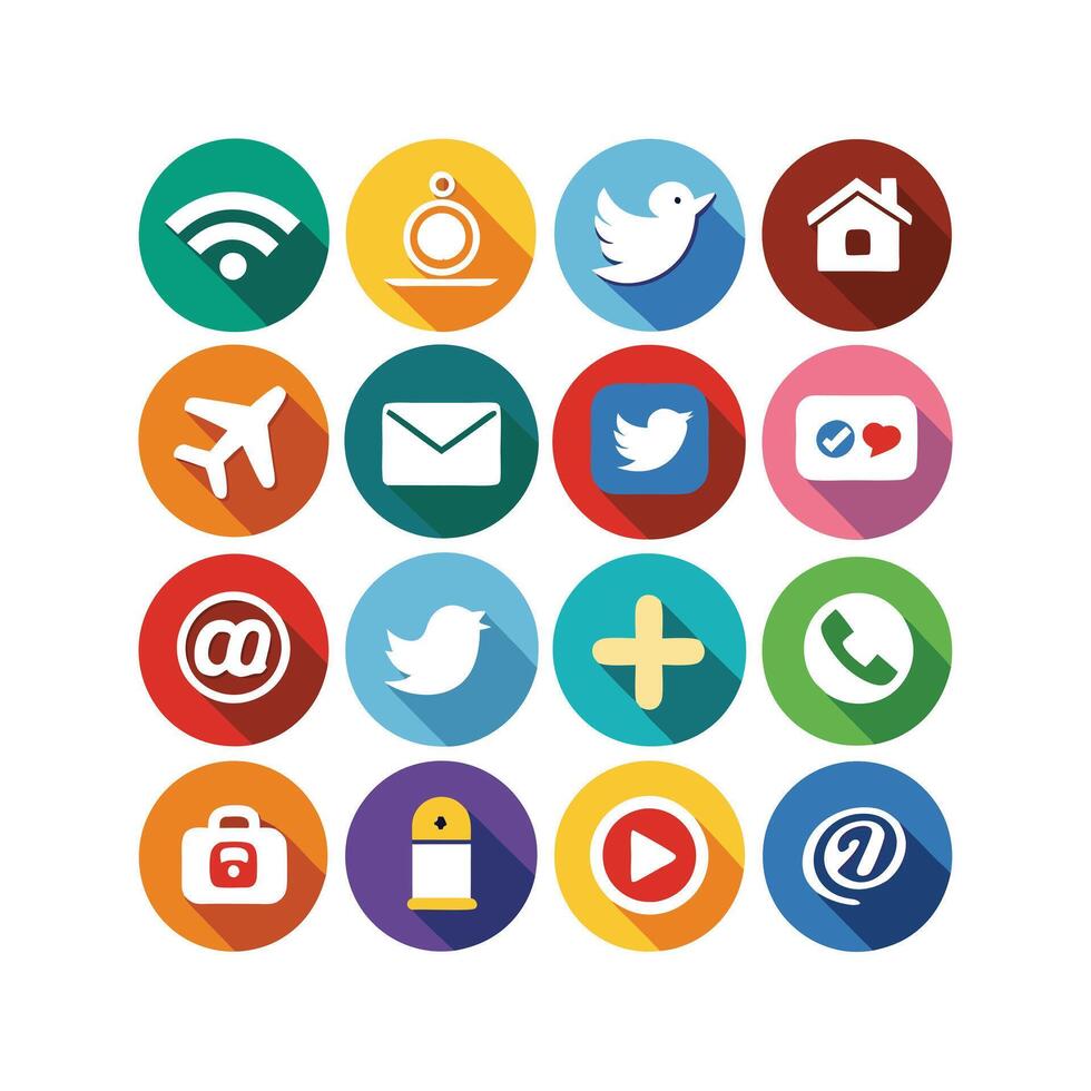 Social Media Icon Set Collection for Websites and Mobile Applications vector