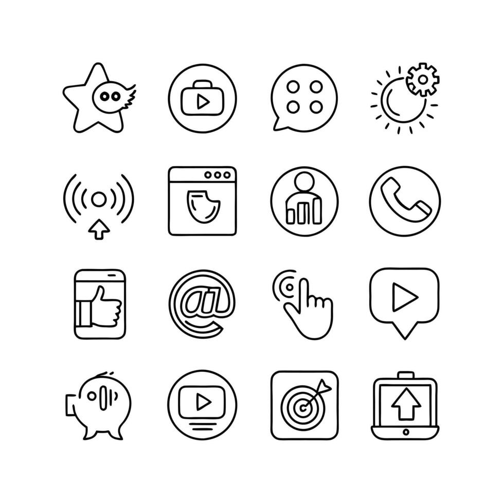 Social Media Icon Set Collection for Websites and Mobile Applications vector