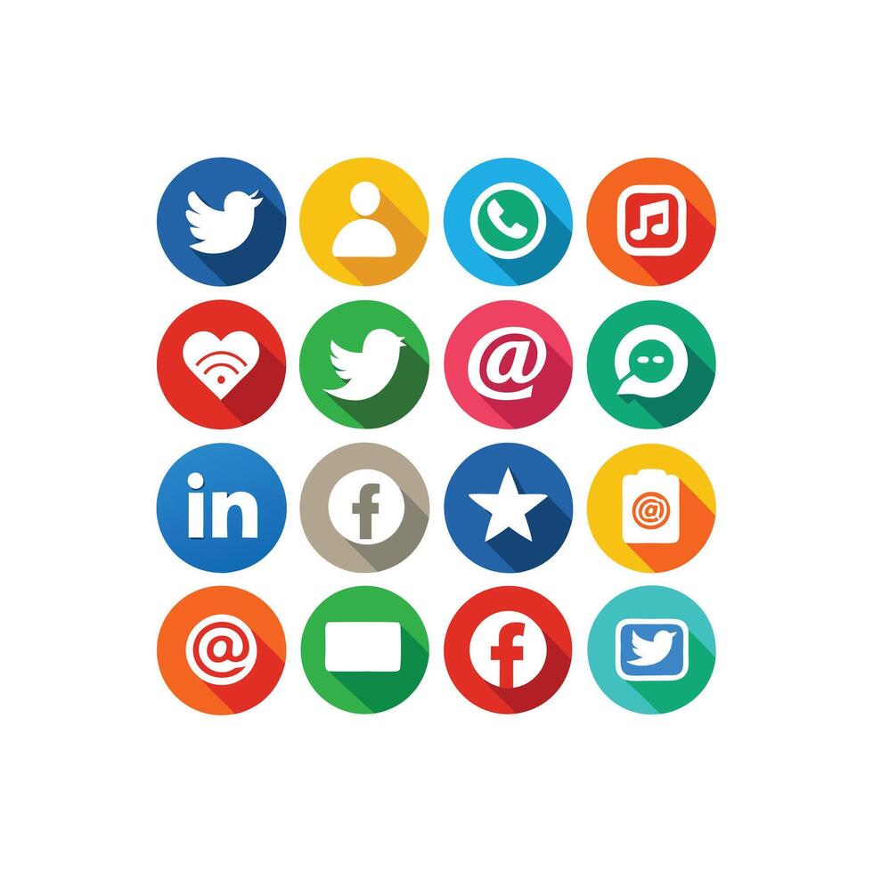 Social Media Icon Set Collection for Websites and Mobile Applications vector