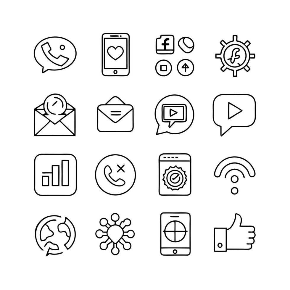 Social Media Icon Set Collection for Websites and Mobile Applications vector