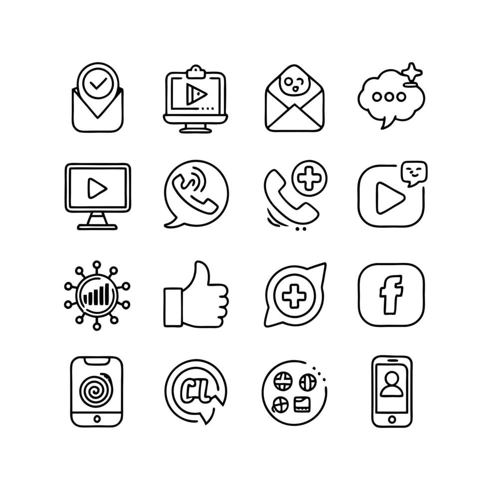 Social Media Icon Set Collection for Websites and Mobile Applications vector