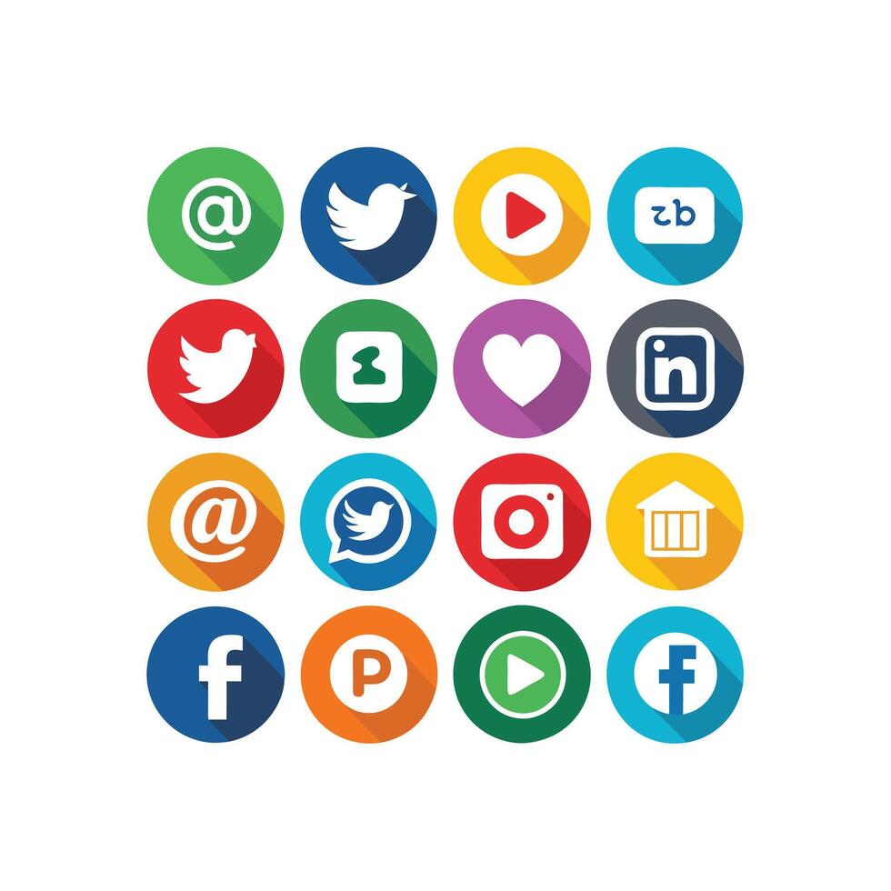 Social Media Icon Set Collection for Websites and Mobile Applications vector
