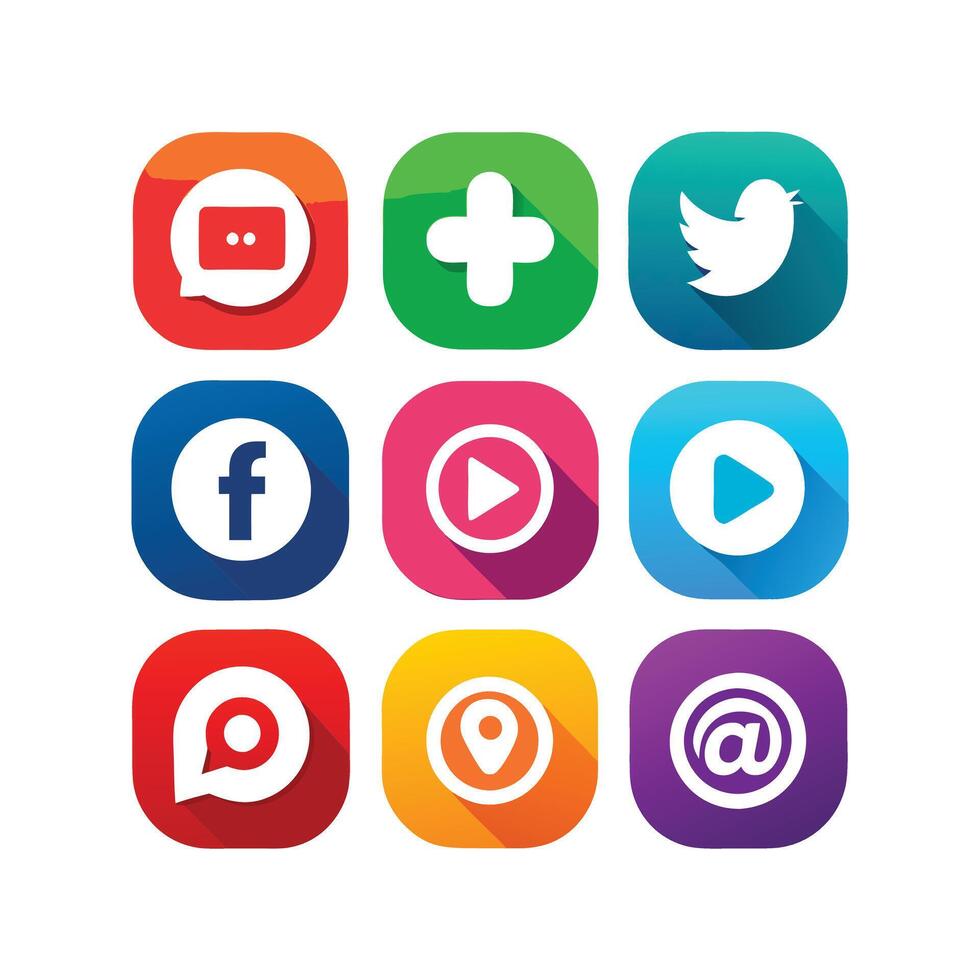 Social Media Icon Set Collection for Websites and Mobile Applications vector
