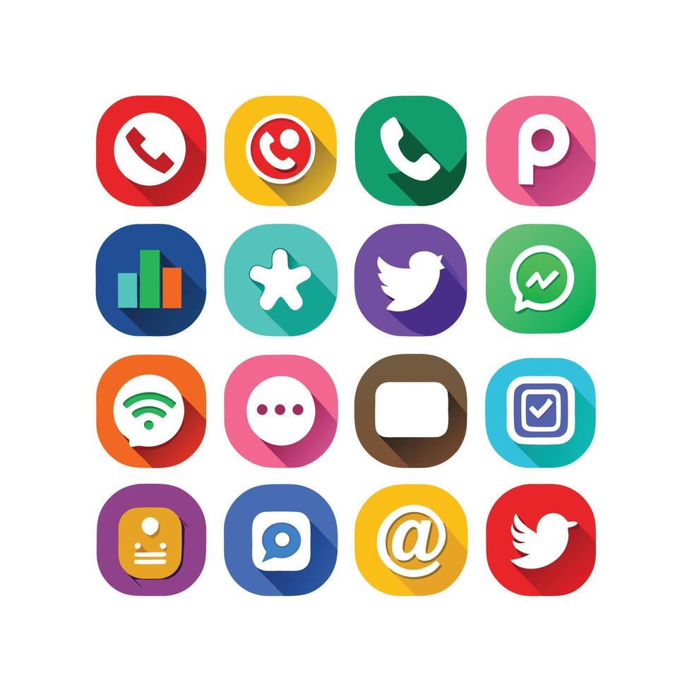 Social Media Icon Set Collection for Websites and Mobile Applications vector