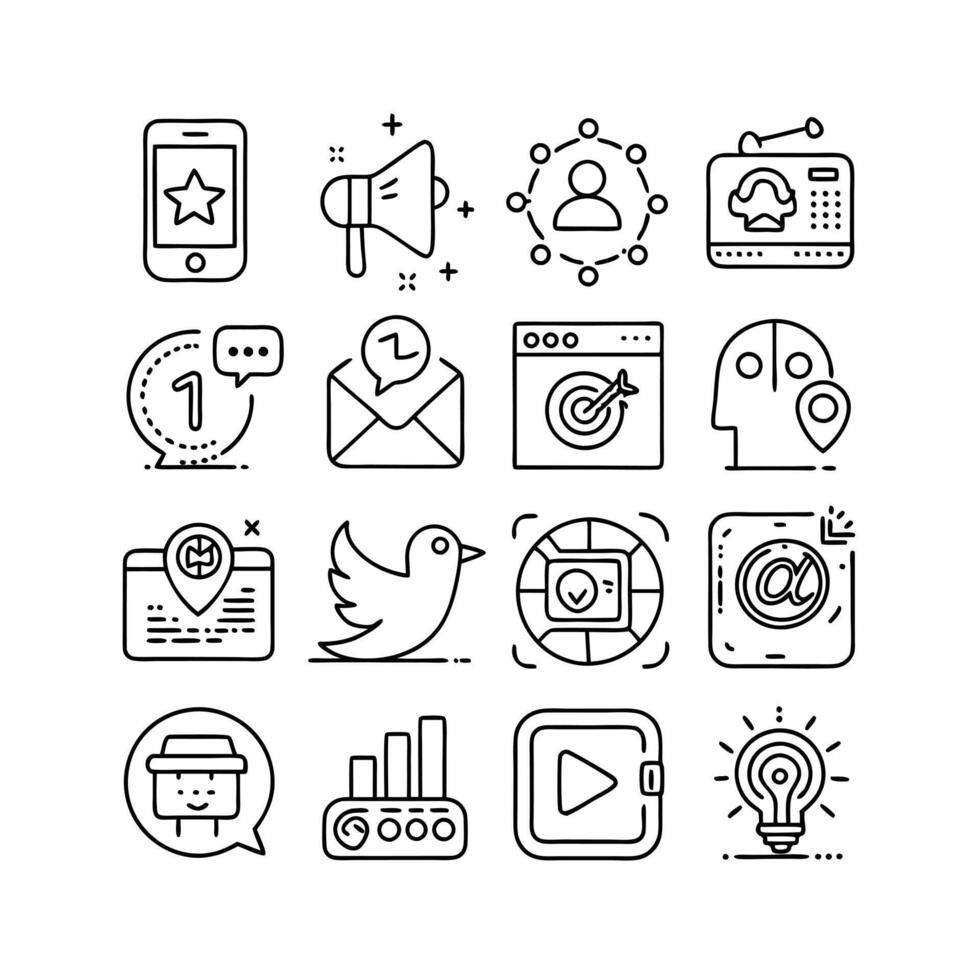 Social Media Icon Set Collection for Websites and Mobile Applications vector