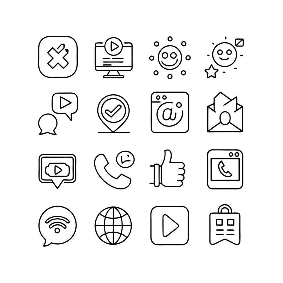 Social Media Icon Set Collection for Websites and Mobile Applications vector