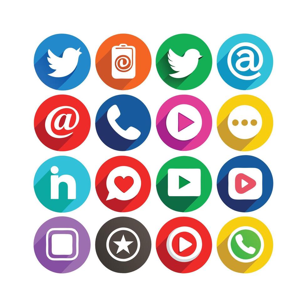 Social Media Icon Set Collection for Websites and Mobile Applications vector