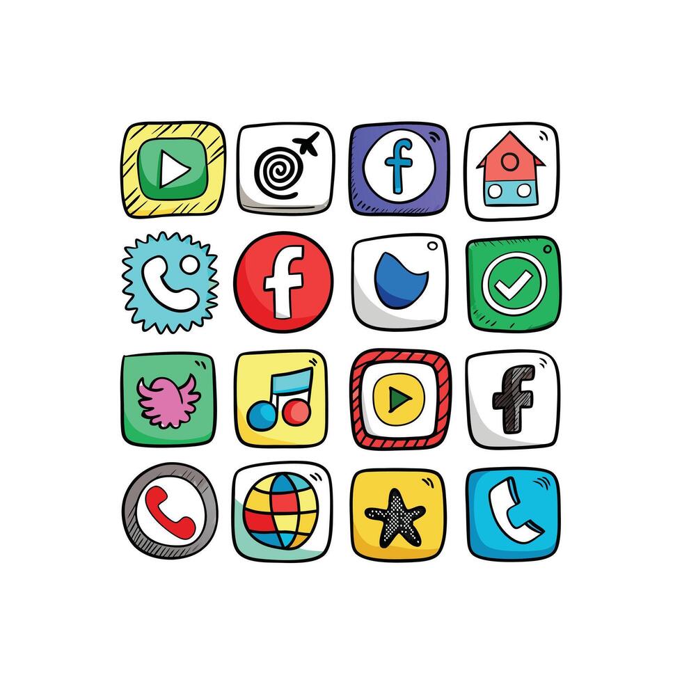 Social Media Icon Set Collection for Websites and Mobile Applications vector