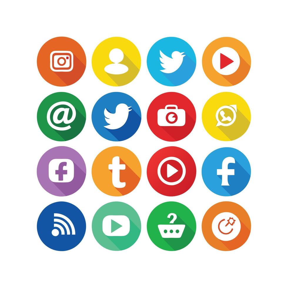 Social Media Icon Set Collection for Websites and Mobile Applications vector