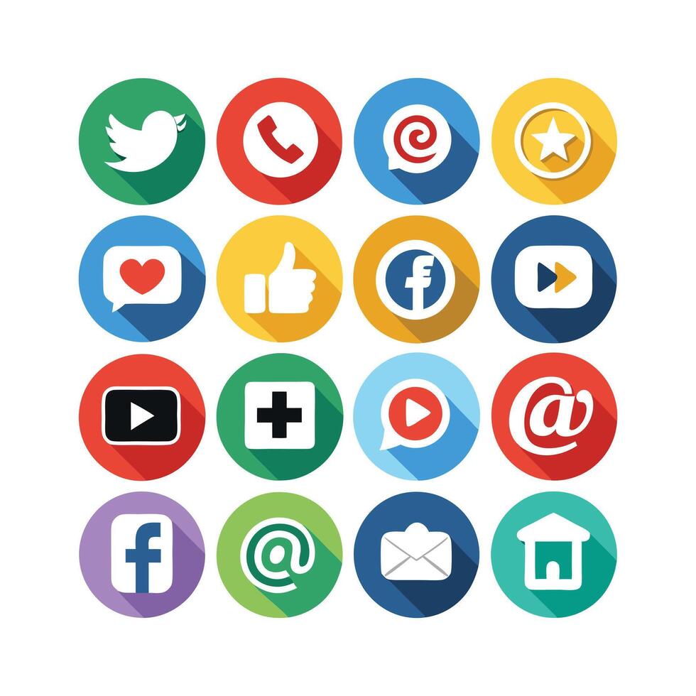 Social Media Icon Set Collection for Websites and Mobile Applications vector