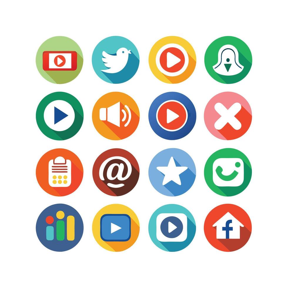 Social Media Icon Set Collection for Websites and Mobile Applications vector