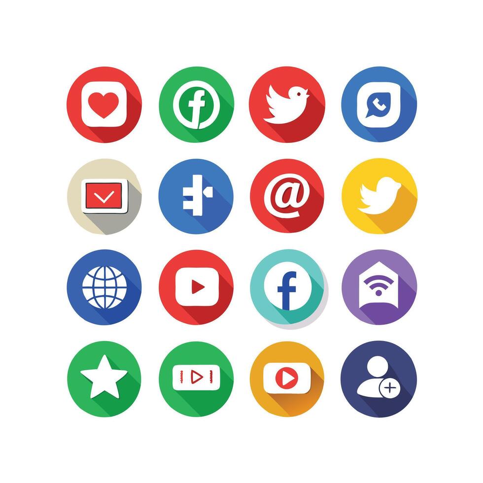 Social Media Icon Set Collection for Websites and Mobile Applications vector