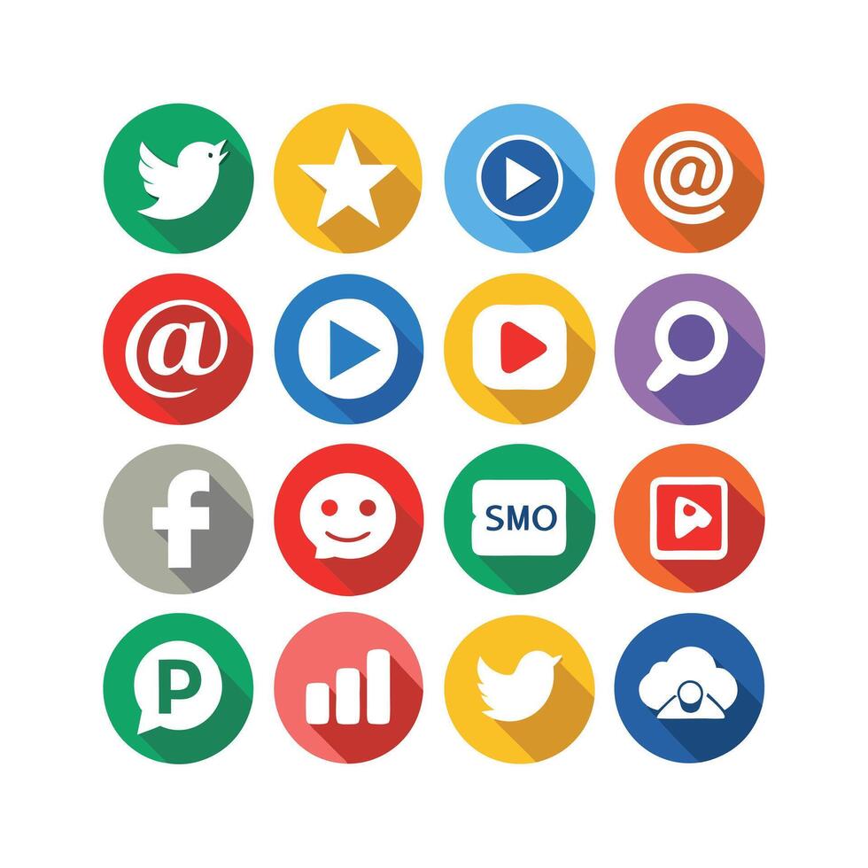 Social Media Icon Set Collection for Websites and Mobile Applications vector