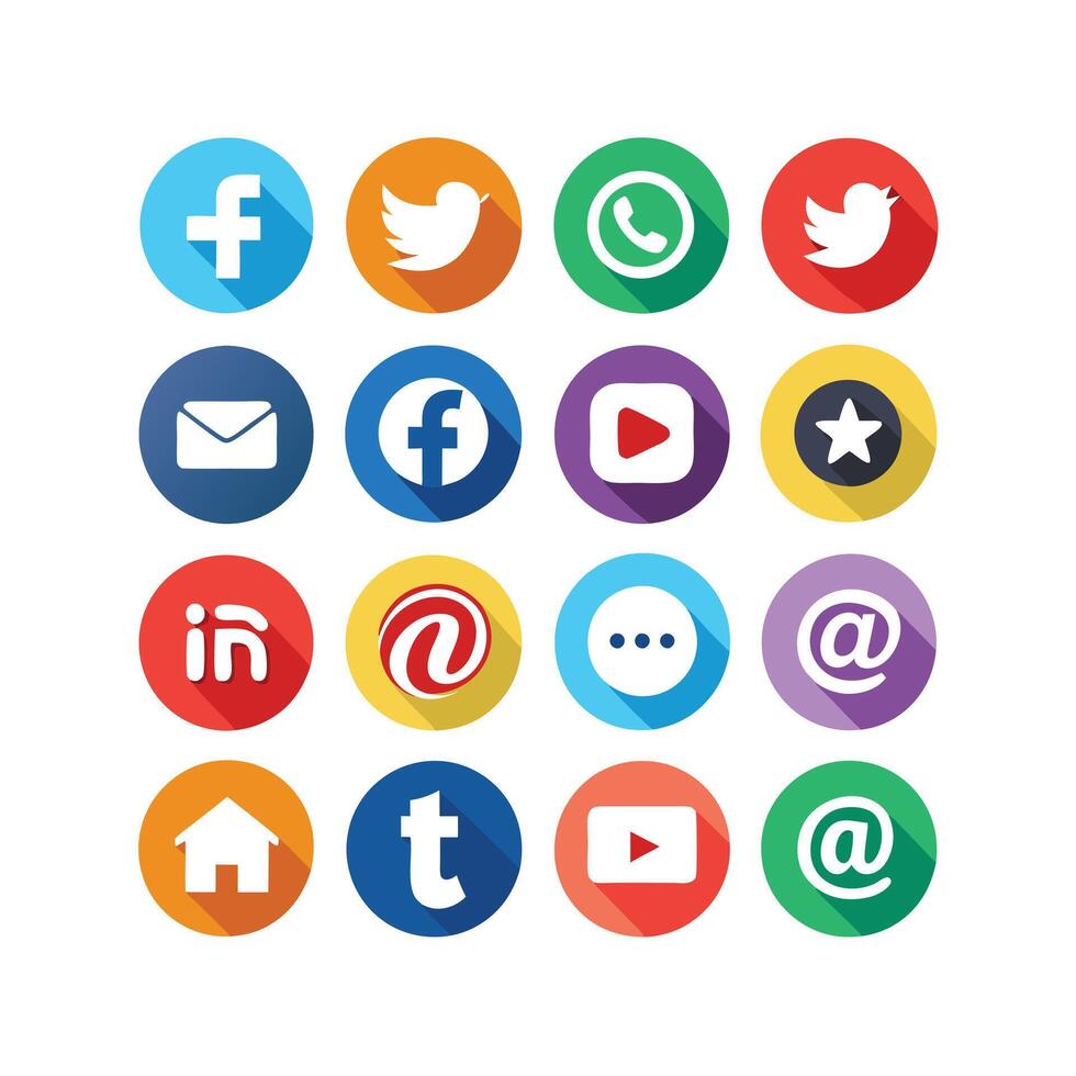 Social Media Icon Set Collection for Websites and Mobile Applications vector