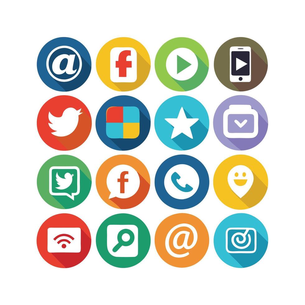 Social Media Icon Set Collection for Websites and Mobile Applications vector