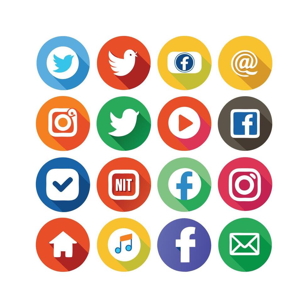 Social Media Icon Set Collection for Websites and Mobile Applications vector