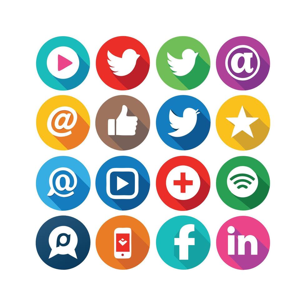 Social Media Icon Set Collection for Websites and Mobile Applications vector