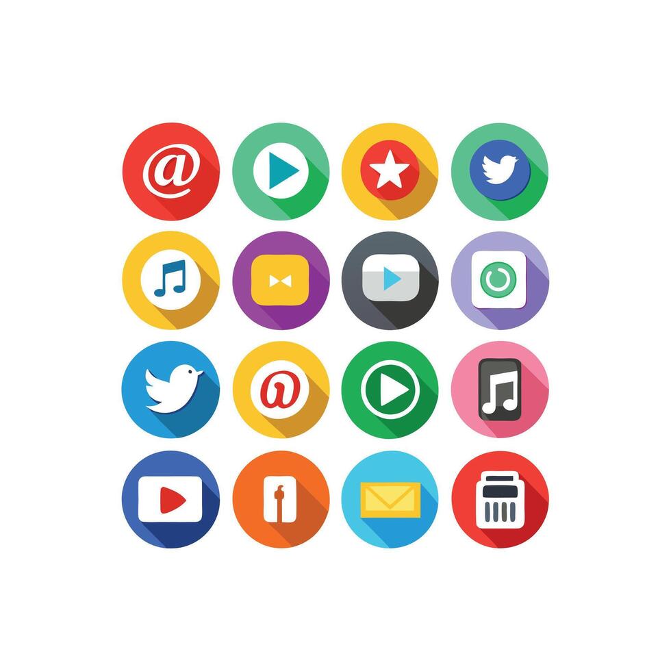 Social Media Icon Set Collection for Websites and Mobile Applications vector