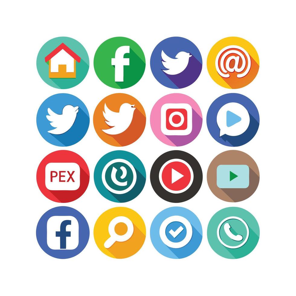 Social Media Icon Set Collection for Websites and Mobile Applications vector