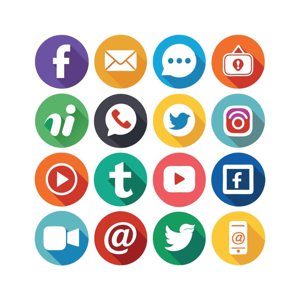 Social Media Icon Set Collection for Websites and Mobile Applications vector