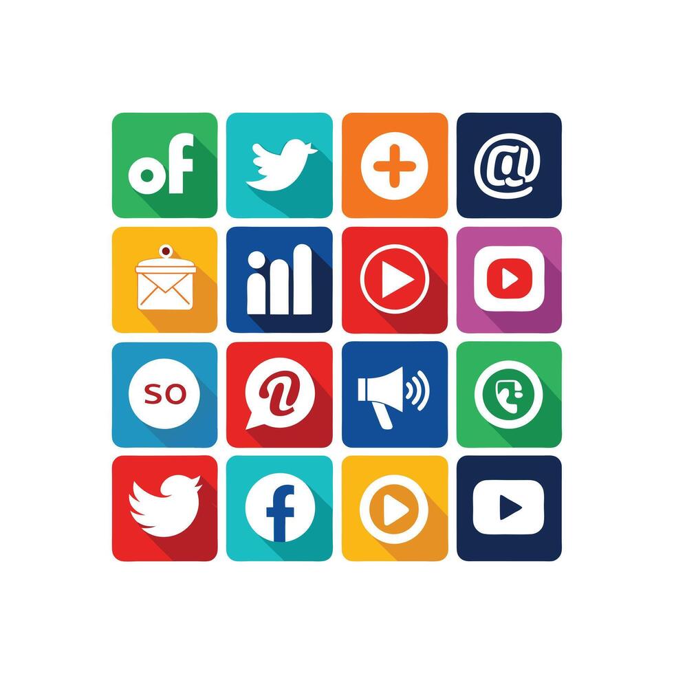 Social Media Icon Set Collection for Websites and Mobile Applications vector