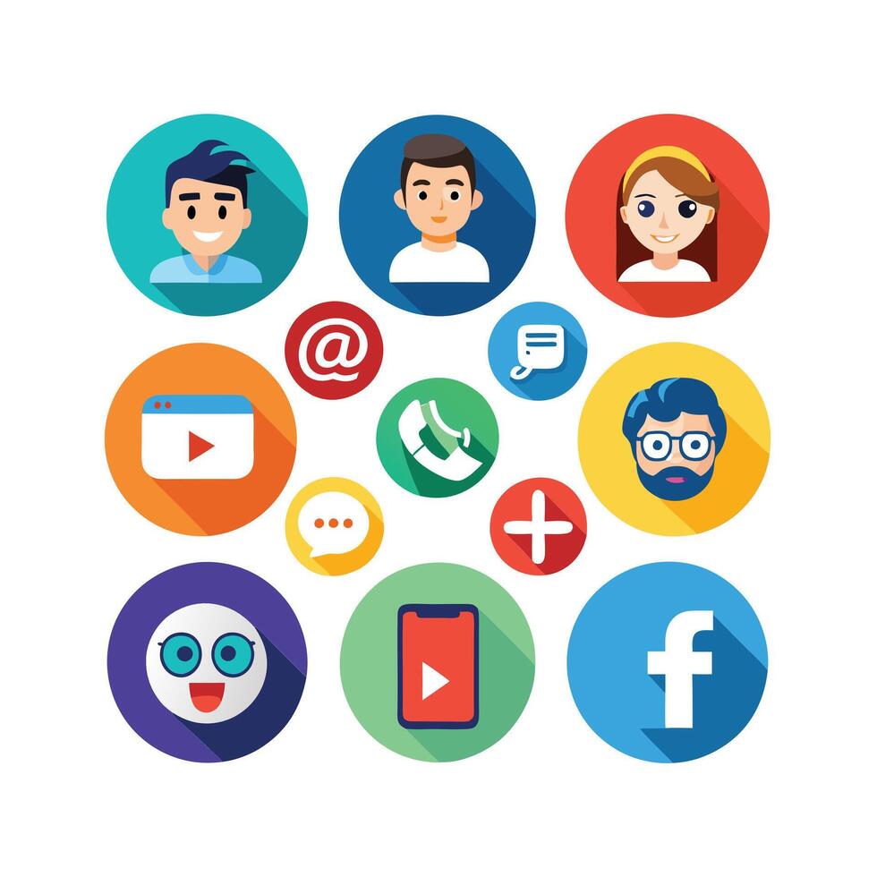 Social Media Icon Set Collection for Websites and Mobile Applications vector