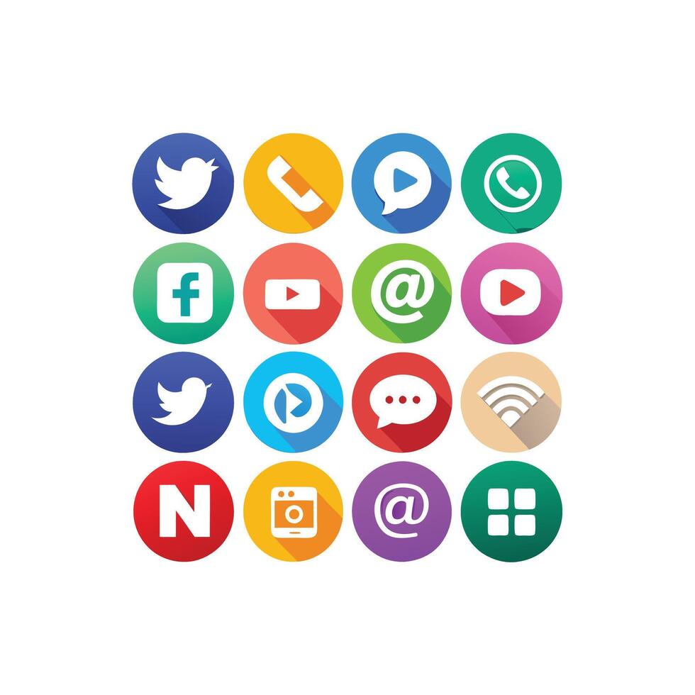 Social Media Icon Set Collection for Websites and Mobile Applications vector