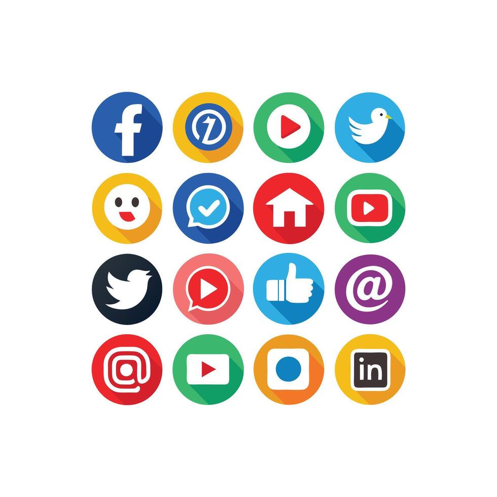 Social Media Icon Set Collection for Websites and Mobile Applications vector