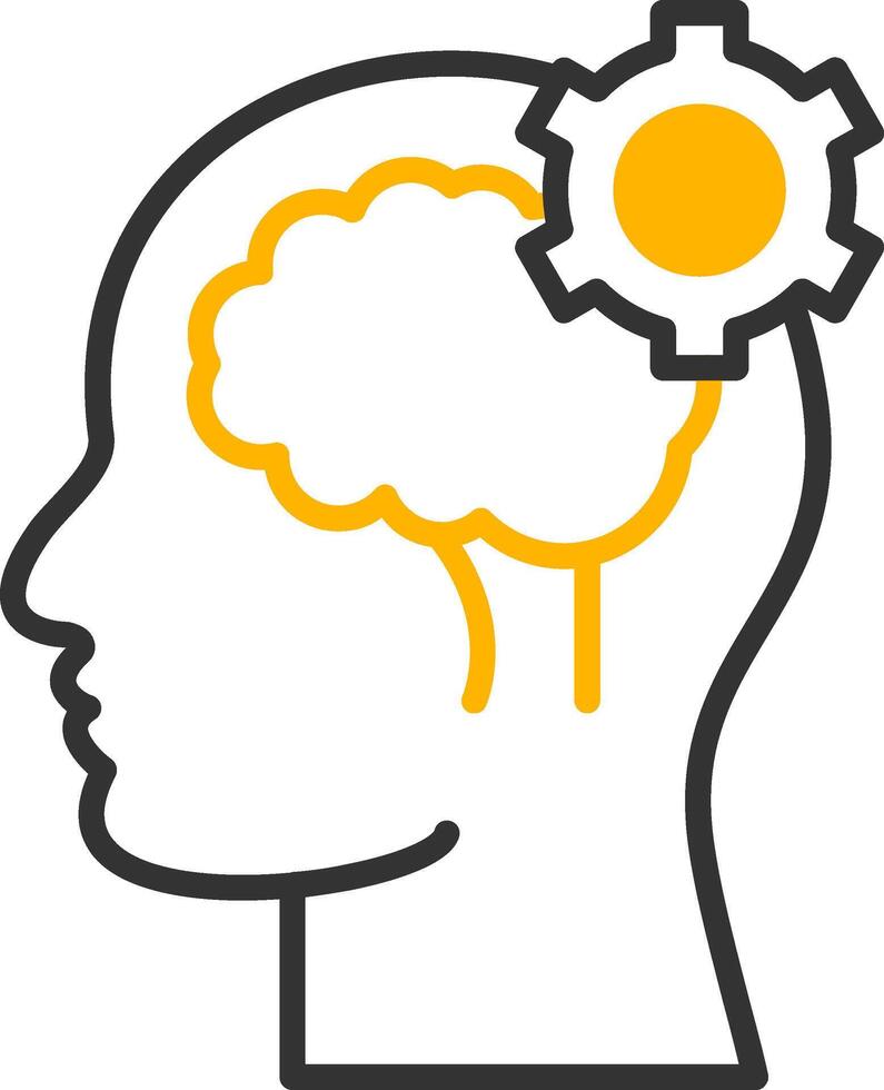 Cognitive Function Line Two Color Icon vector